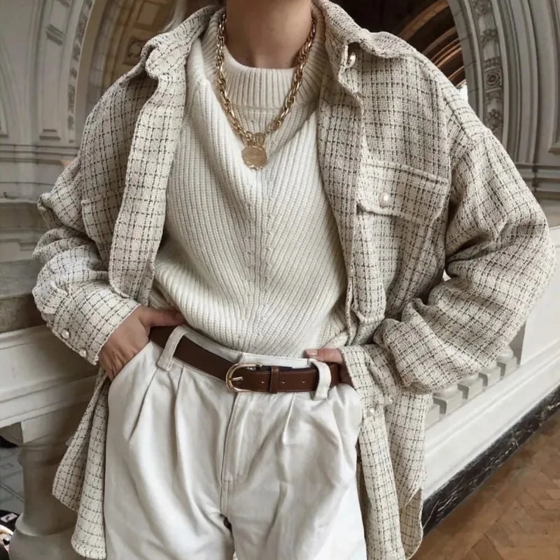 Manteau Élégance Perle - Veste pour femmes avec boutons décoratifs en perles