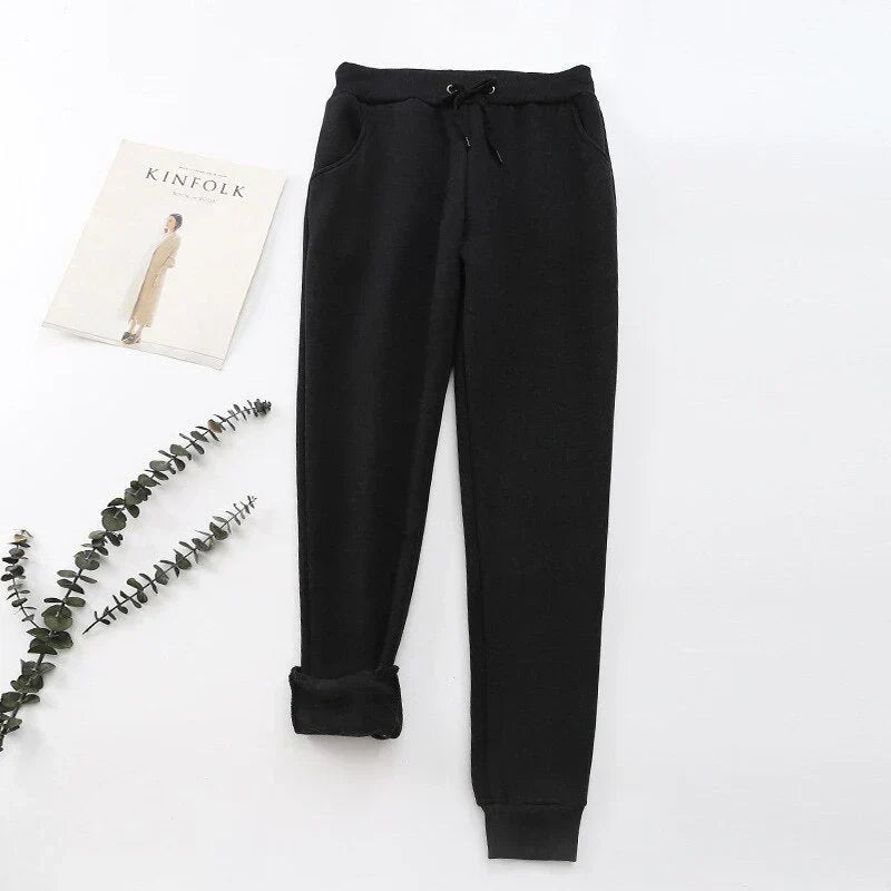 LuxeFit - Pantalon de sport en polaire avec doublure chaude et poches pratiques