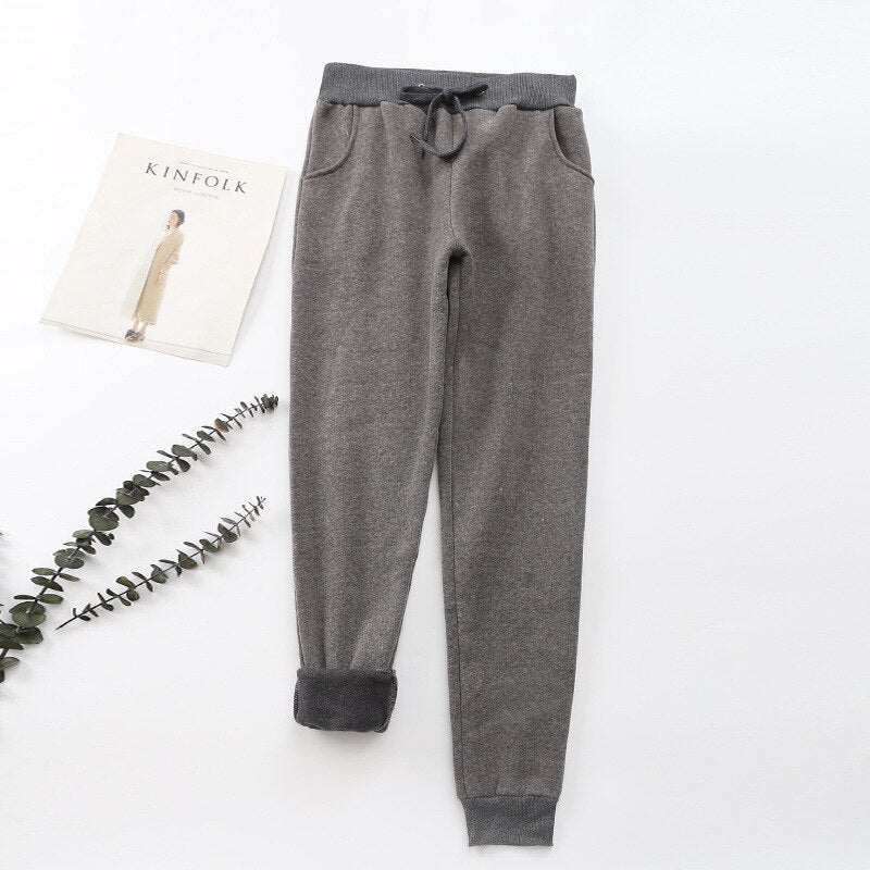 LuxeFit - Pantalon de sport en polaire avec doublure chaude et poches pratiques