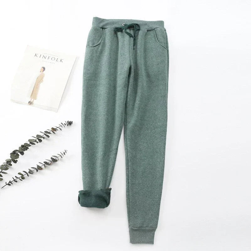 LuxeFit - Pantalon de sport en polaire avec doublure chaude et poches pratiques