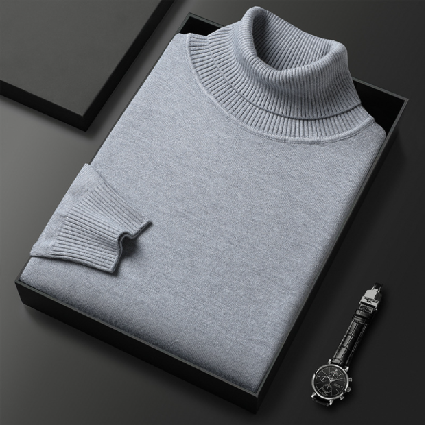 Élégance Suprême - Pull à col roulé en cachemire haut de gamme pour homme