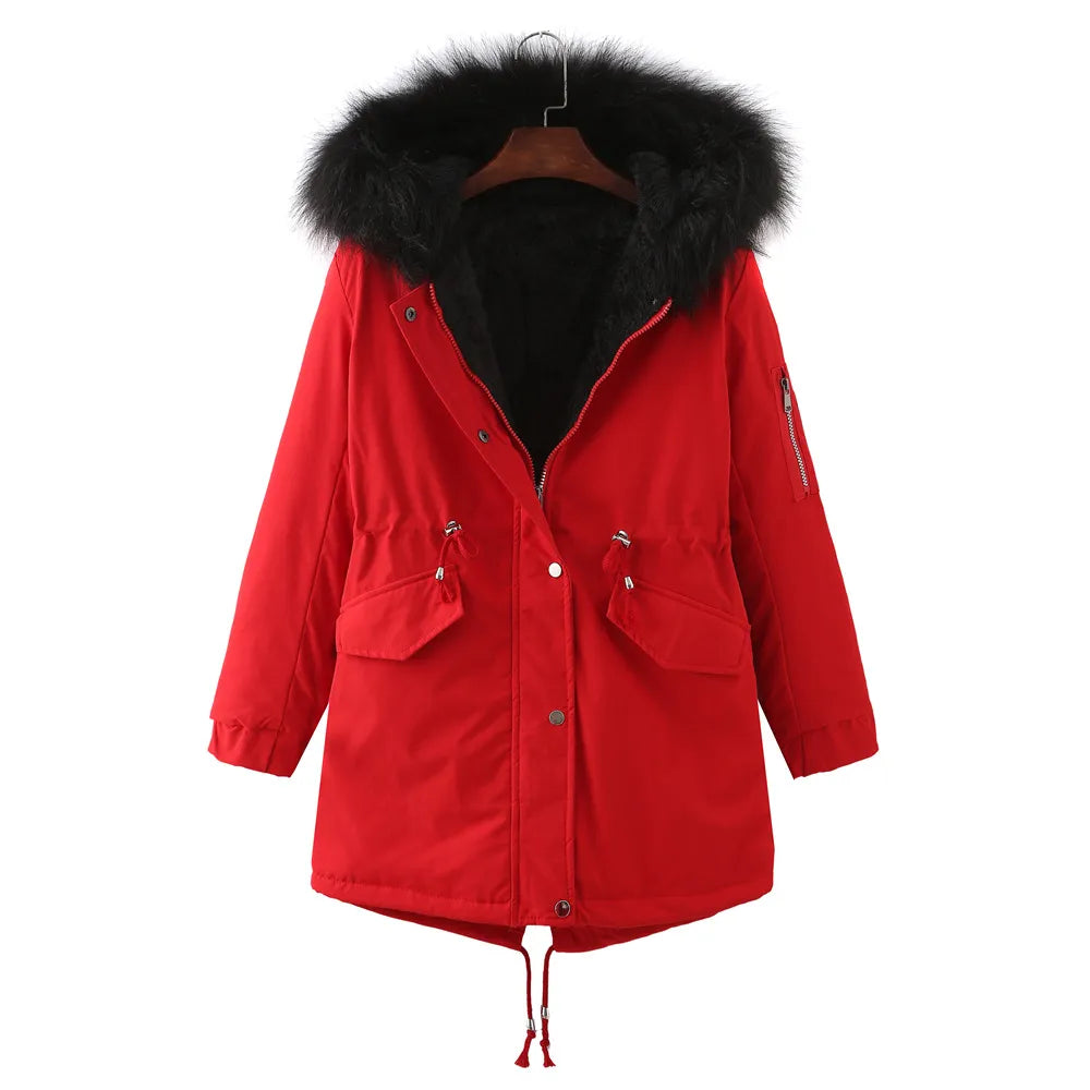 Manteau d'Hiver Luxe Doublé en Fleece avec Isolation Epaisse