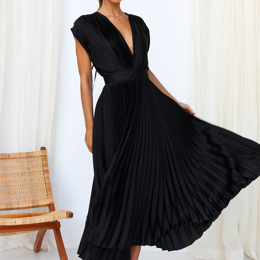 Élodine Robe sans manches à col en V pour femmes élégantes