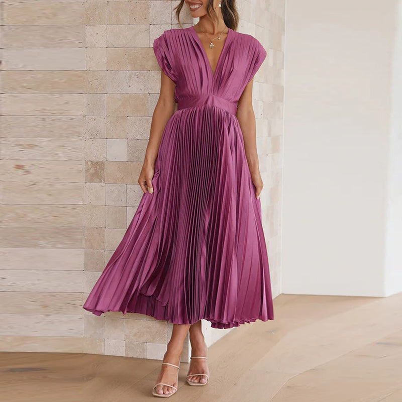 Élodine Robe sans manches à col en V pour femmes élégantes