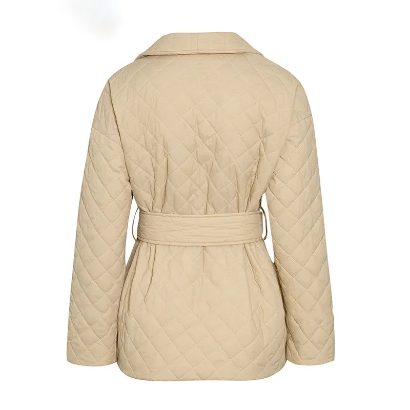 Manteau Ceinturé Court et Chaud pour Femme Luxe Éléonore
