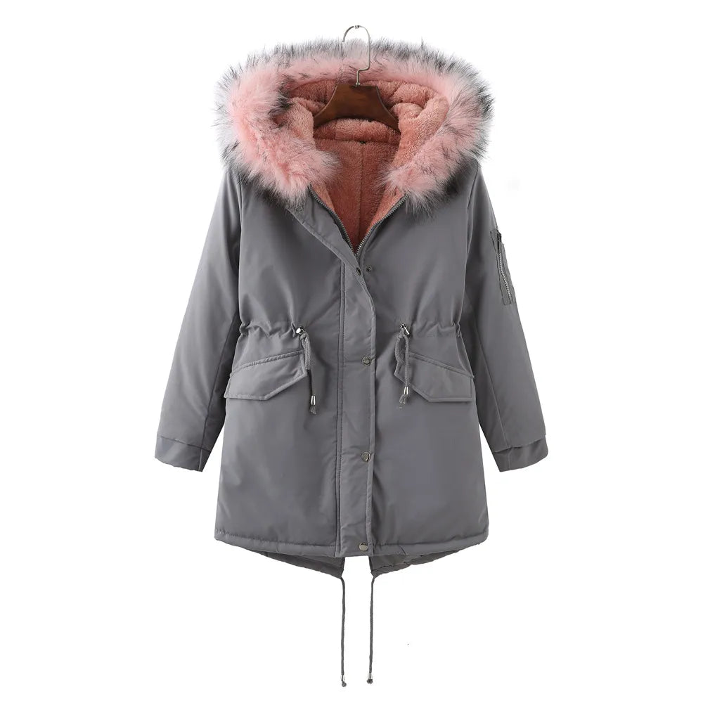 Manteau d'Hiver Luxe Doublé en Fleece avec Isolation Epaisse