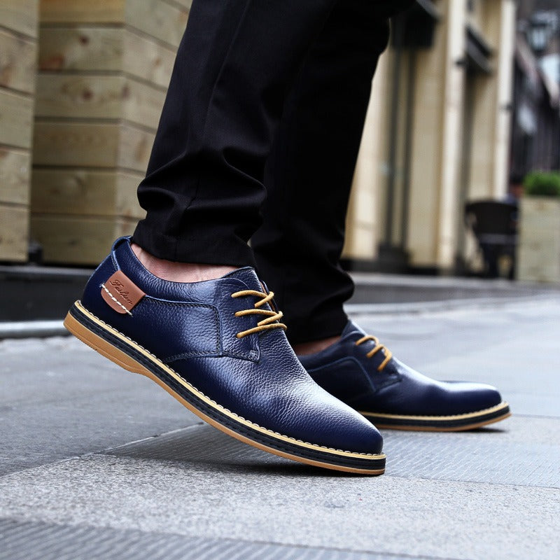 Luxe Urbain - Chaussures Oxford en cuir véritable pour homme