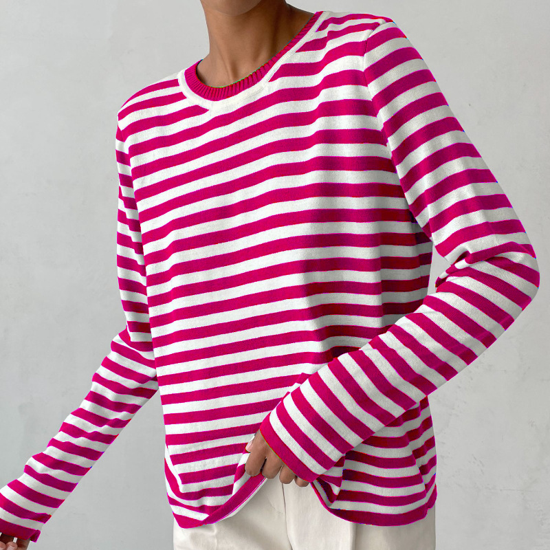 Lumineux - Polo à rayures raffiné en tissu léger