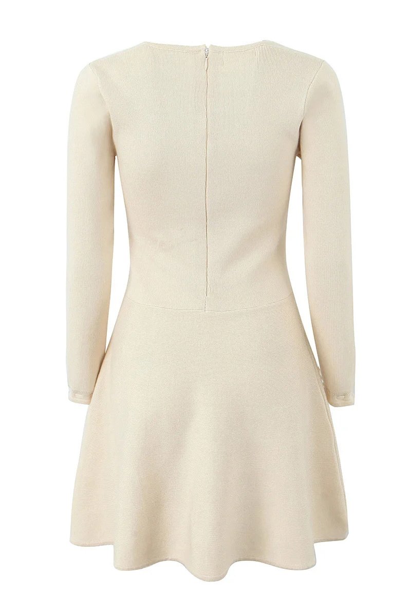 Elora - Robe courte en tricot à décolleté carré