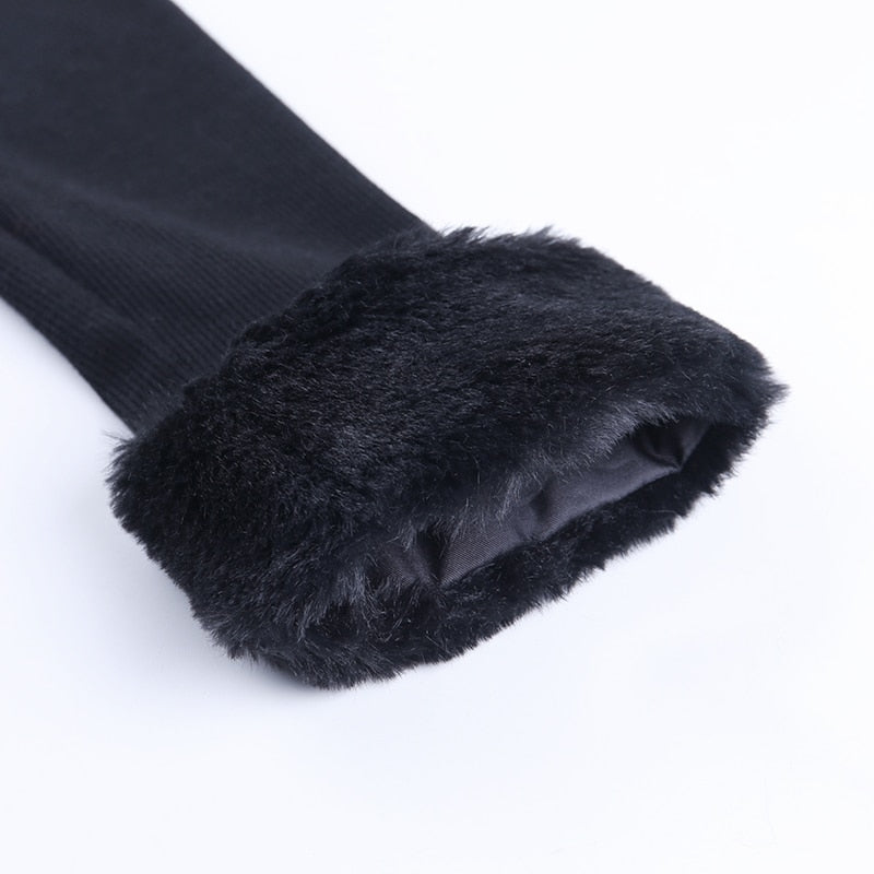 Luxeara - Pull Haut court en laine douce avec col en fourrure et boutons raffinés