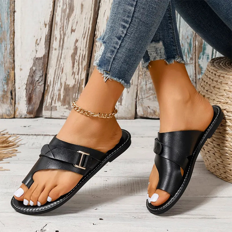 LuxeStride - Sandales en cuir orthopédiques haut de gamme