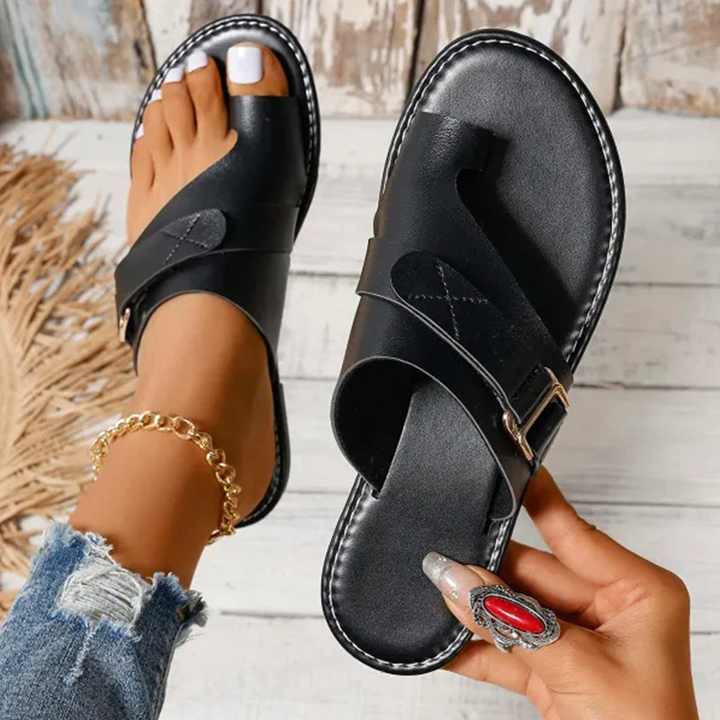 LuxeStride - Sandales en cuir orthopédiques haut de gamme