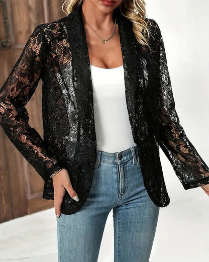 Veste Élégante en Dentelle pour Femmes Parisienne Chic