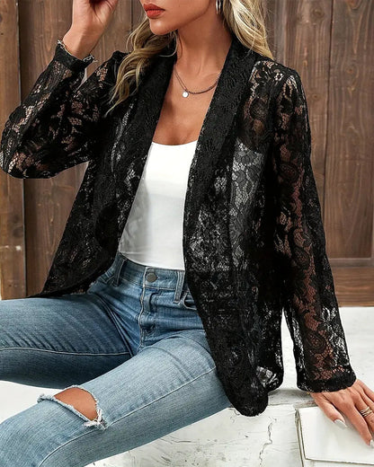 Veste Élégante en Dentelle pour Femmes Parisienne Chic