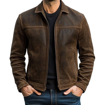 Luxe Urbain - Blouson en cuir véritable pour homme