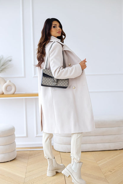 Manteau en laine à double boutonnage Élégance d'Hiver pour femme