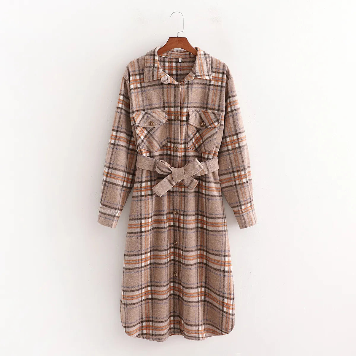 Mirelle - Manteau élégant à motifs à carreaux pour femme