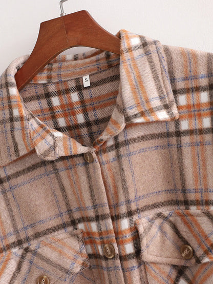 Mirelle - Manteau élégant à motifs à carreaux pour femme