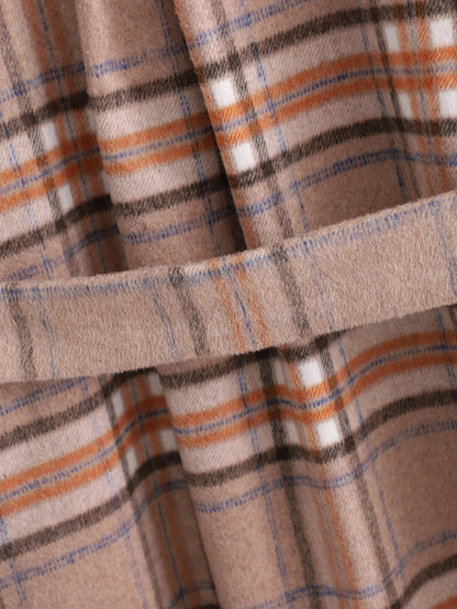 Mirelle - Manteau élégant à motifs à carreaux pour femme
