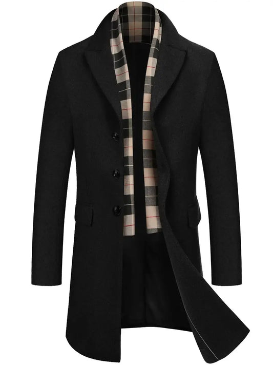 Manteau Élégant en Laine pour Homme avec Col Amovible de la Collection Savoyard