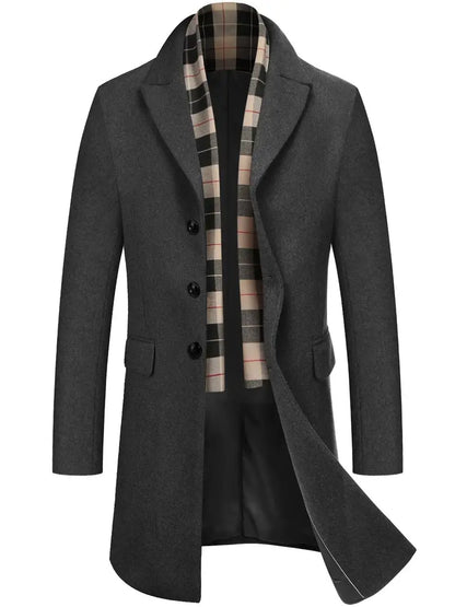 Manteau Élégant en Laine pour Homme avec Col Amovible de la Collection Savoyard