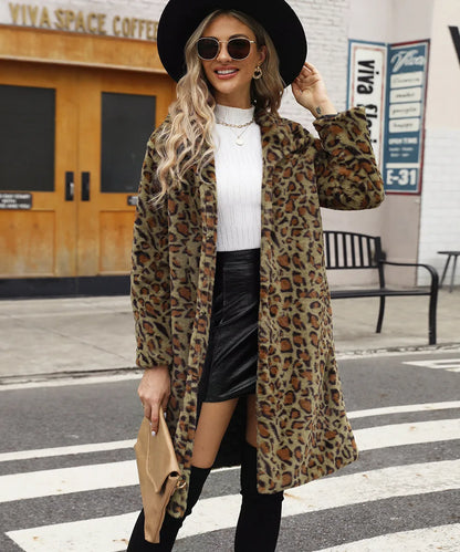 Veloria - Manteau Luxe en Fausse Fourrure Imprimé Léopard