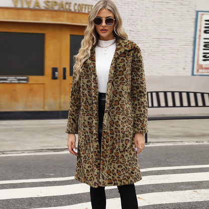 Veloria - Manteau Luxe en Fausse Fourrure Imprimé Léopard