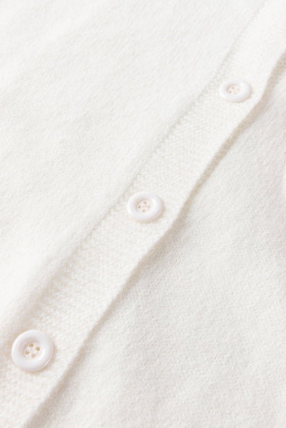 Élodie - Cardigan Tricoté Floral Chic avec Boutons