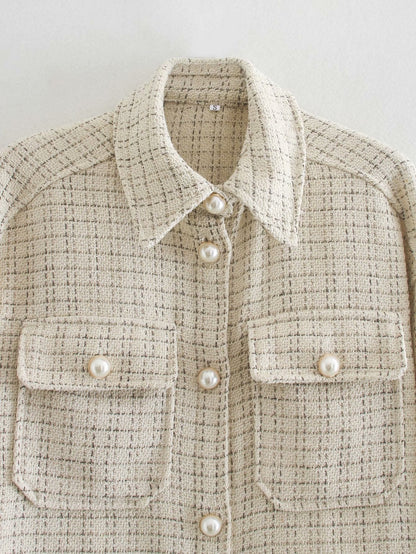 Manteau Élégance Perle - Veste pour femmes avec boutons décoratifs en perles