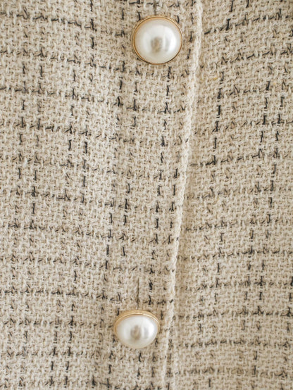 Manteau Élégance Perle - Veste pour femmes avec boutons décoratifs en perles
