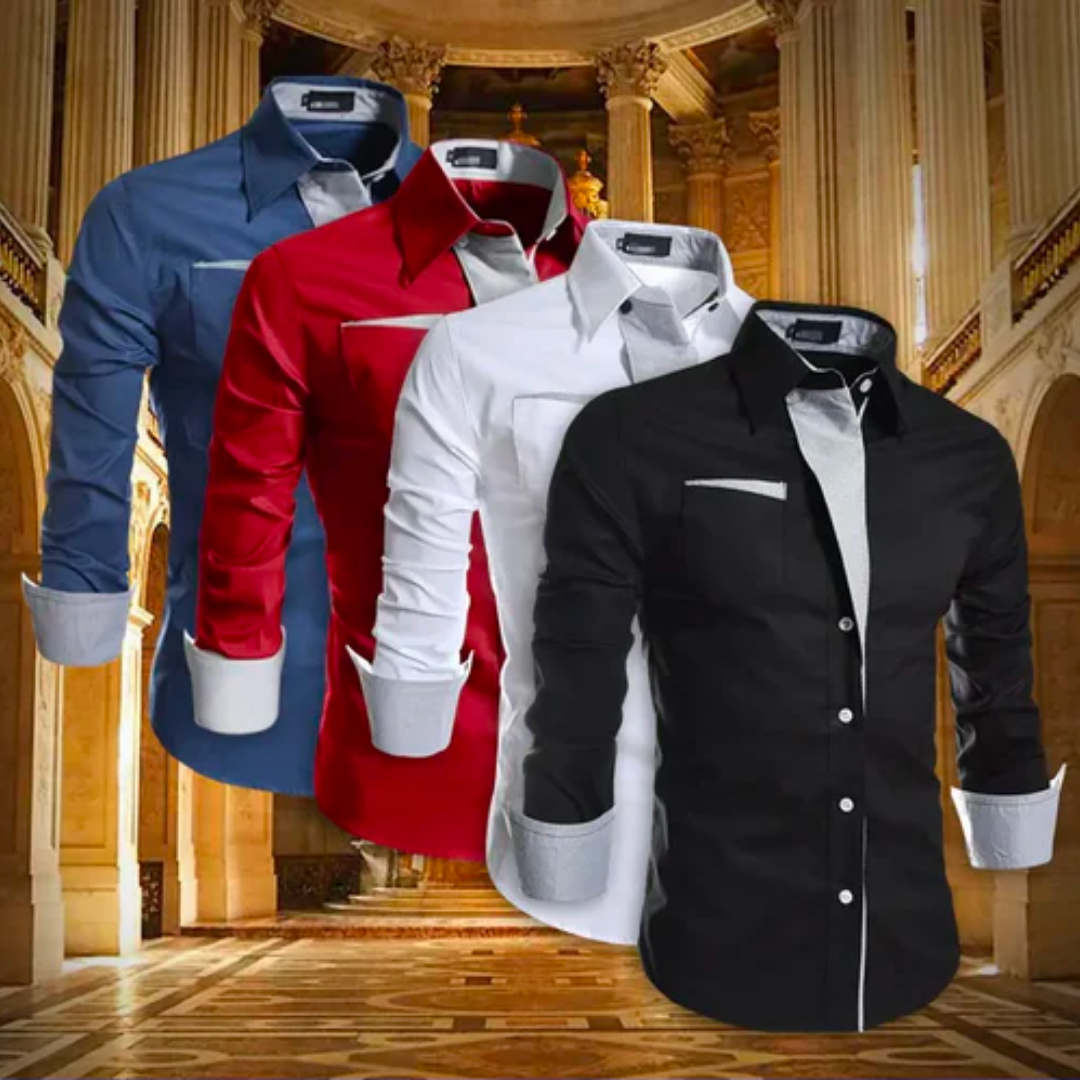Chemise en coton haut de gamme pour homme, coupe élégante et raffinée