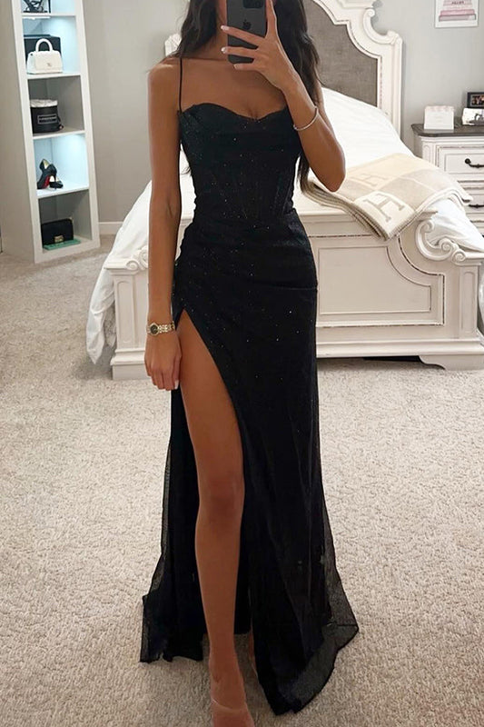 Etoile Noire - Robe longue pailletée élégante pour femmes