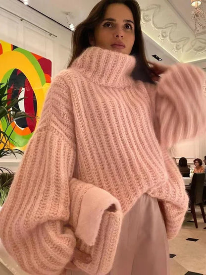 Élégance Suprême - Pull à col roulé | Pull tricoté raffiné et moderne pour femme