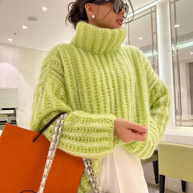 Élégance Suprême - Pull à col roulé | Pull tricoté raffiné et moderne pour femme