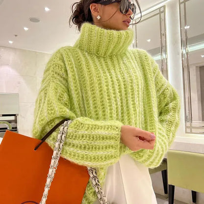 Élégance Suprême - Pull à col roulé | Pull tricoté raffiné et moderne pour femme
