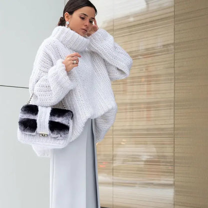 Élégance Suprême - Pull à col roulé | Pull tricoté raffiné et moderne pour femme