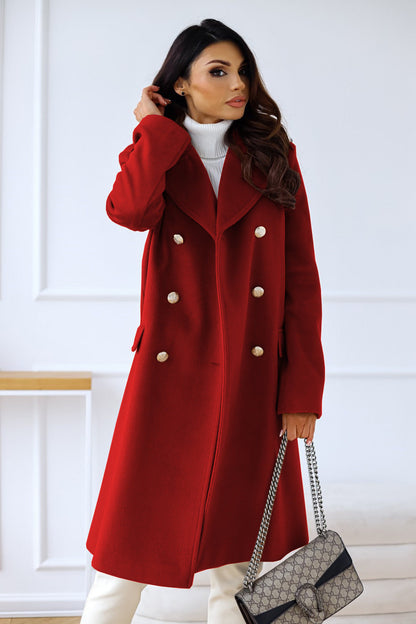 Manteau en laine à double boutonnage Élégance d'Hiver pour femme