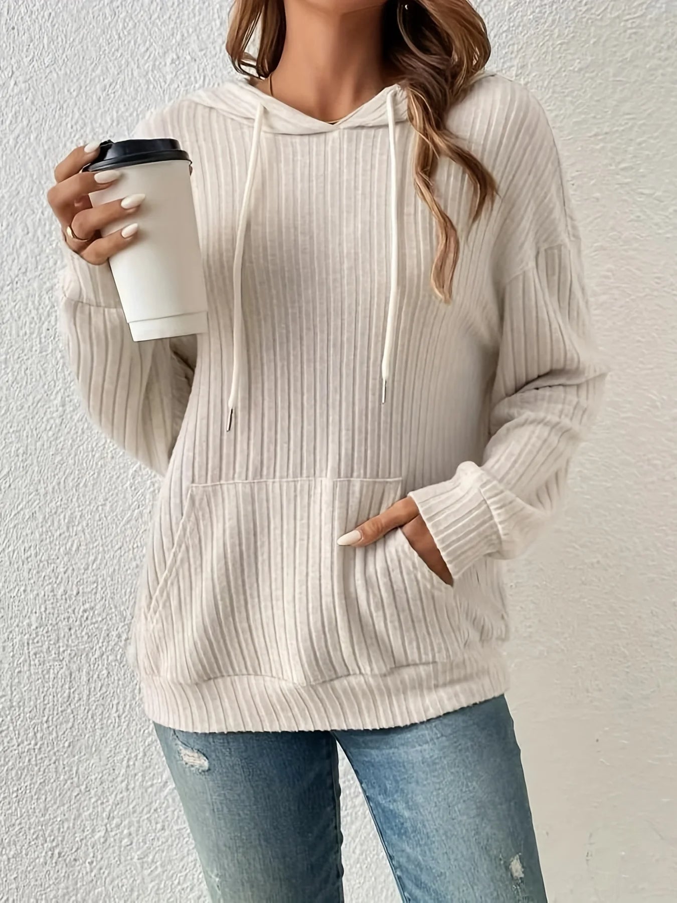 Luxe Urbain - Hoodie en tricot côtelé pour un confort ultime