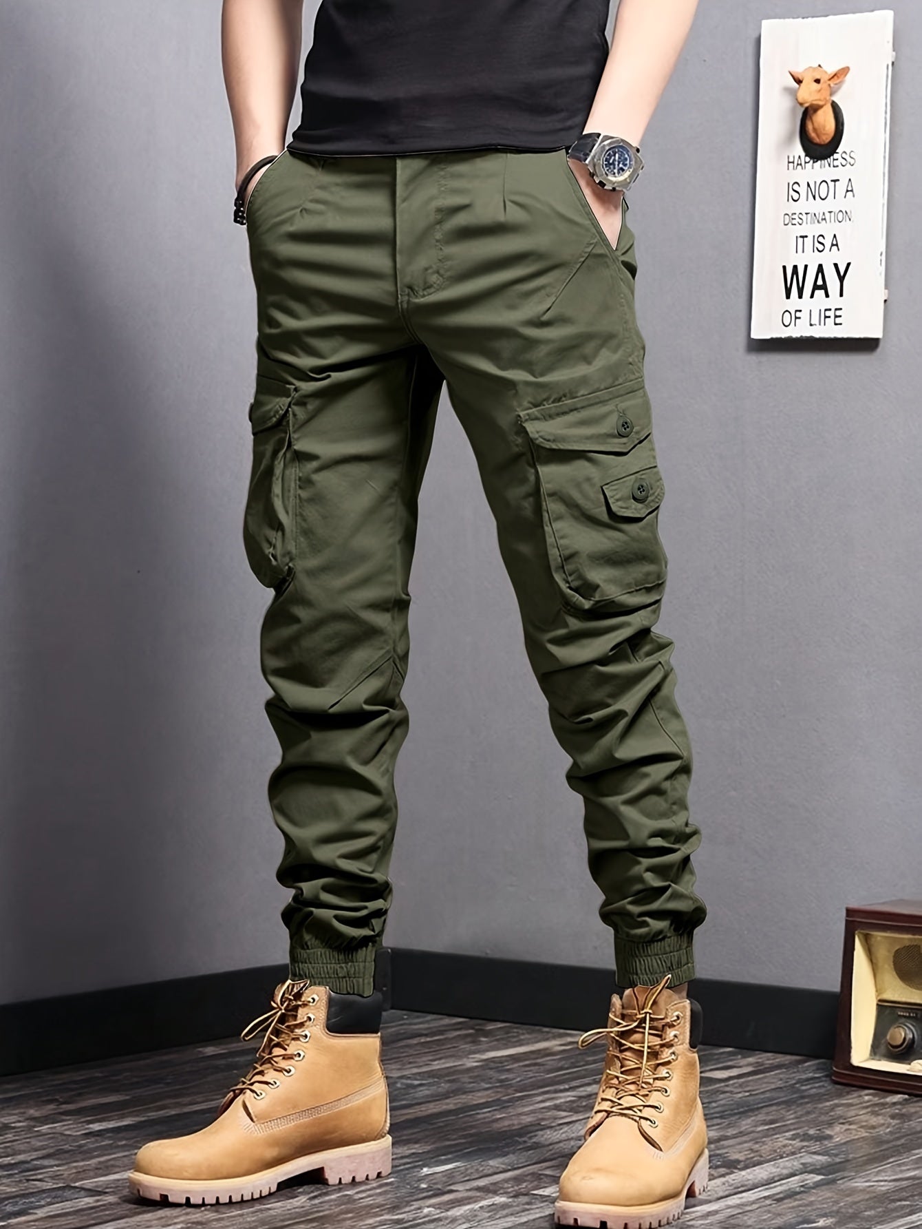 Pantalon cargo homme premium en tissu stretch - Confort et style signé Atelier Sartorial