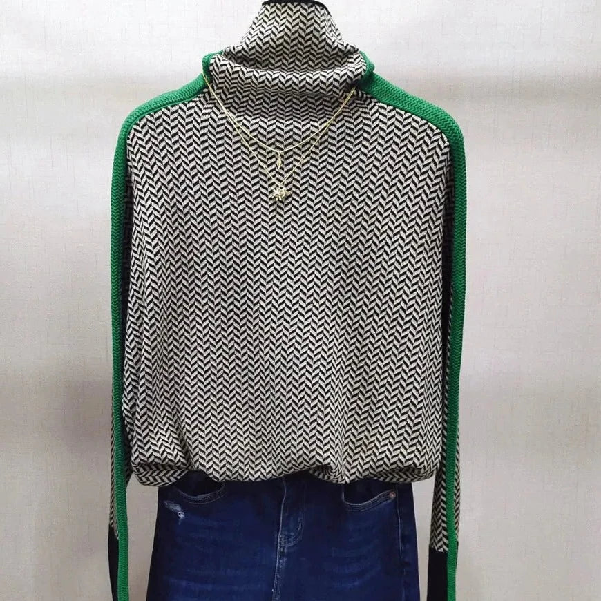 LuxeFemme - Pull en cachemire à col haut pour femme