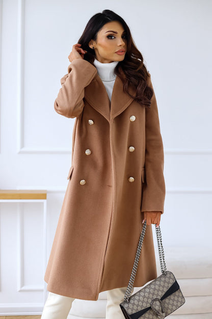 Manteau en laine à double boutonnage Élégance d'Hiver pour femme