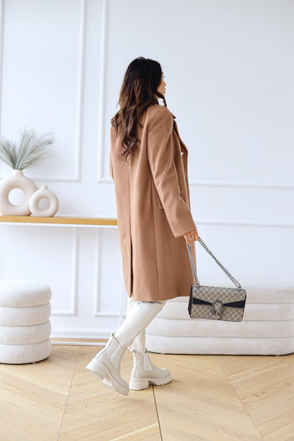 Manteau en laine à double boutonnage Élégance d'Hiver pour femme