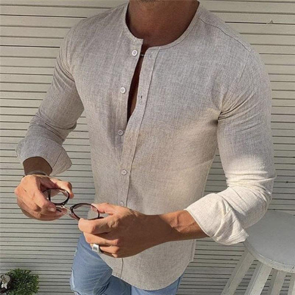 Chemise homme en coton premium à manches longues élégante et raffinée