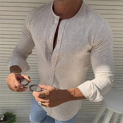 Chemise homme en coton premium à manches longues élégante et raffinée