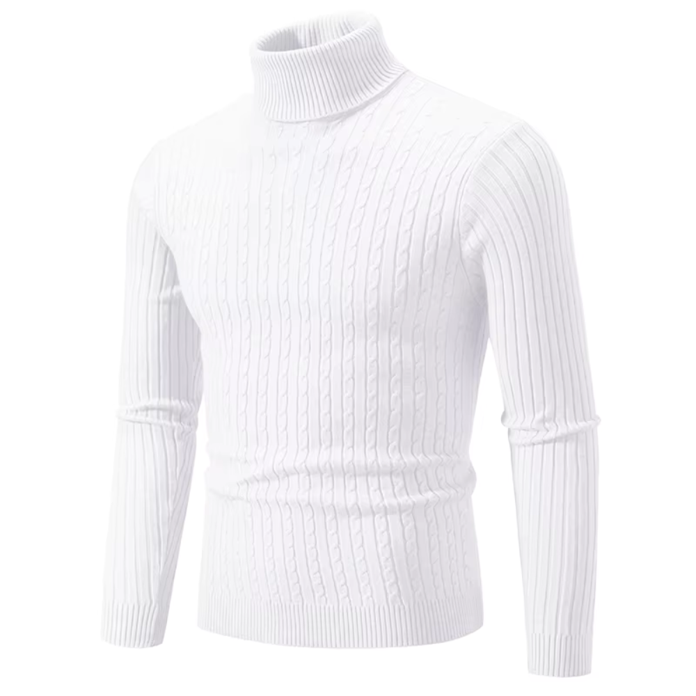 ChaleurLuxe - Pull en maille à col roulé ultra chaud et confortable