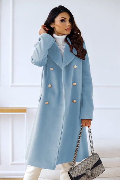 Manteau en laine à double boutonnage Élégance d'Hiver pour femme