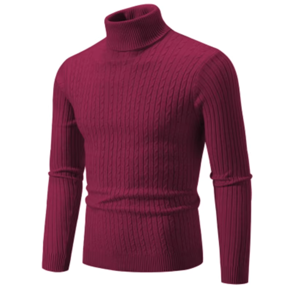 ChaleurLuxe - Pull en maille à col roulé ultra chaud et confortable