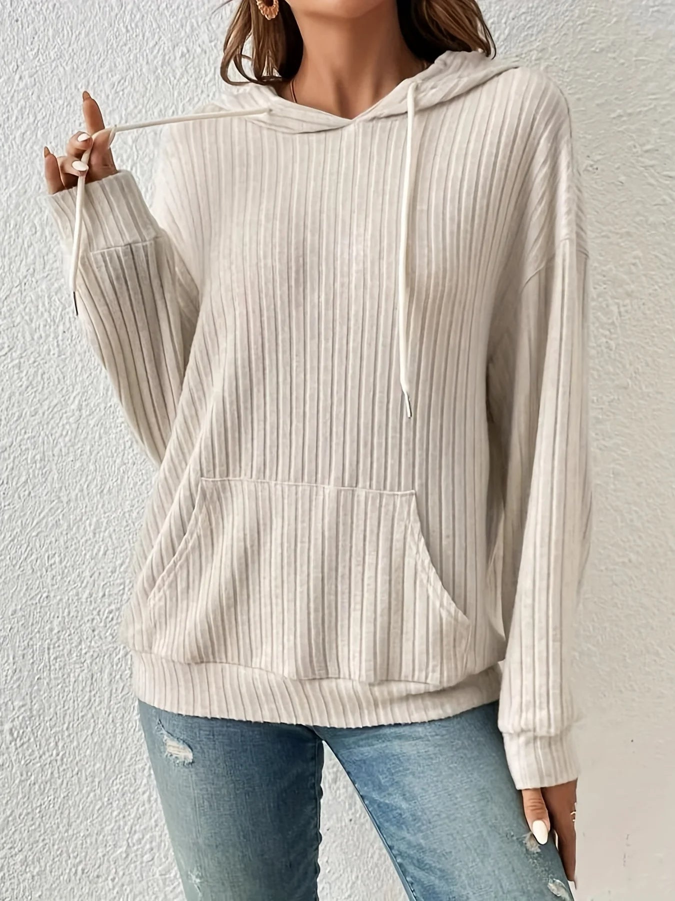 Luxe Urbain - Hoodie en tricot côtelé pour un confort ultime