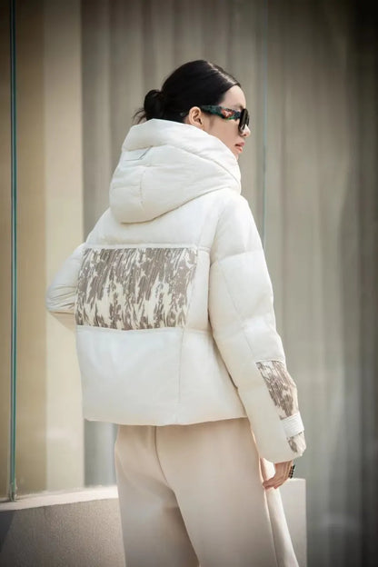 Veste Élégante en Duvet avec Capuche et Coutures Douces de la Collection Chaleur