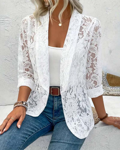Veste Élégante en Dentelle pour Femmes Parisienne Chic